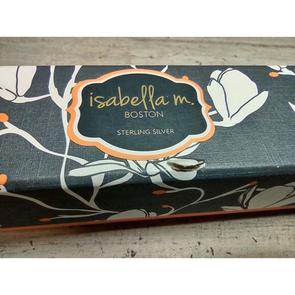 Isabella M Boston Sterling Silver Goldtone Sideways Curved Cross Bracelet in Box - Picture 8 of 9